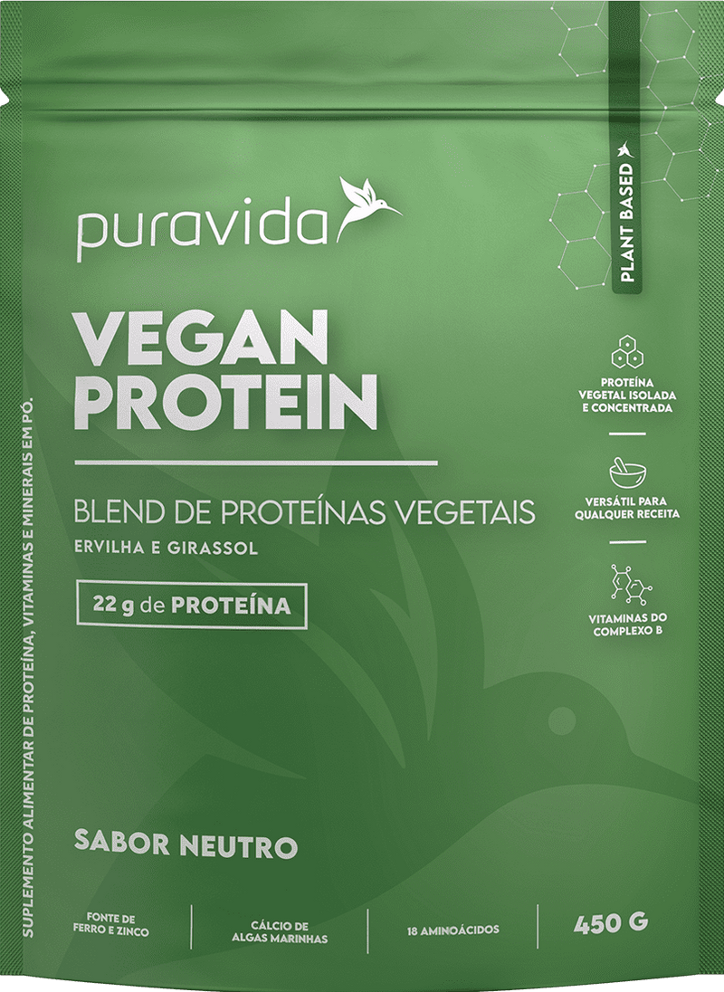 VEGAN PROTEIN - BLEND DE PROTEÍNAS VEGETAIS SABOR NEUTRO 450g